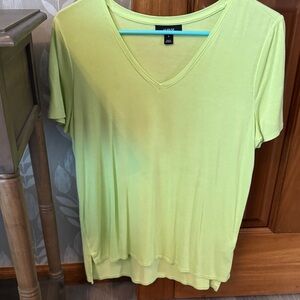 Alfani Lime V-Neck Short Sleeve Top
